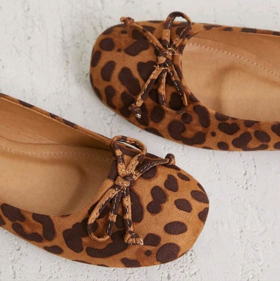 Women's Glamorous Square Toe Vallerina Shooes With Bows - Picture 4 of 6